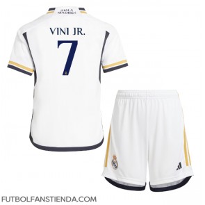Real Madrid Vinicius Junior #7 Primera Equipación Niños 2023-24 Manga Corta (+ Pantalones cortos)